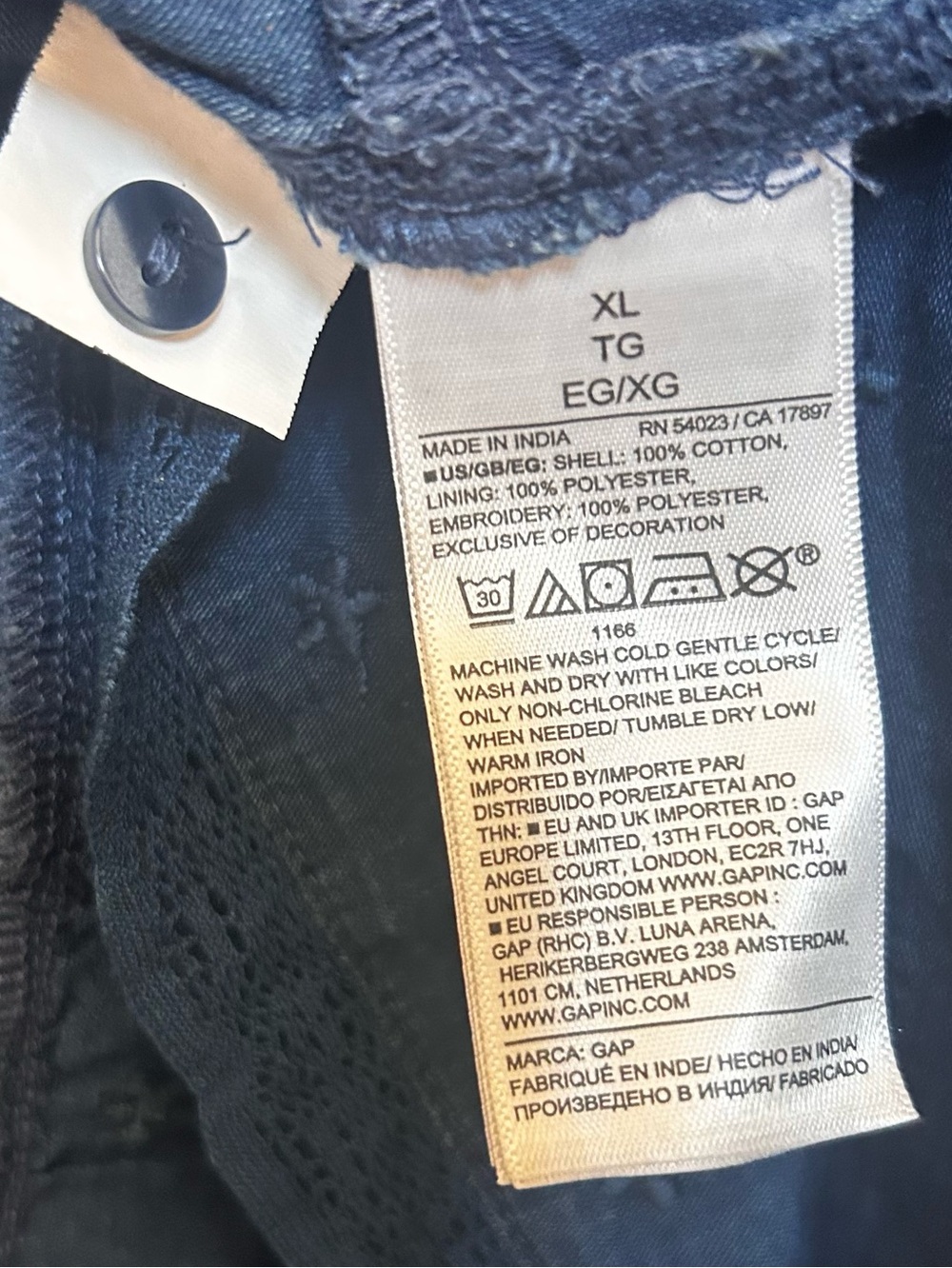 Gap Embroidered Puff-Sleeve Maxi Dress Indigo XL - Picture 10 of 12